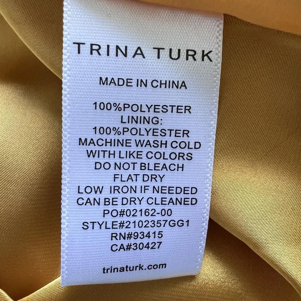 Trina Turk Moonlit‎ Dress Gold Ray halter style Midi Dress Sz XS Stretch Waist - Image 11