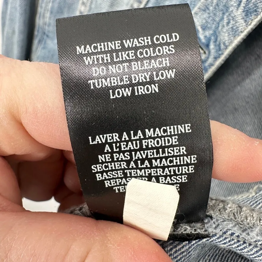 BLANKNYC Women's Denim Jacket Light Wash Distressed Casual Country Festival Blue - Image 8