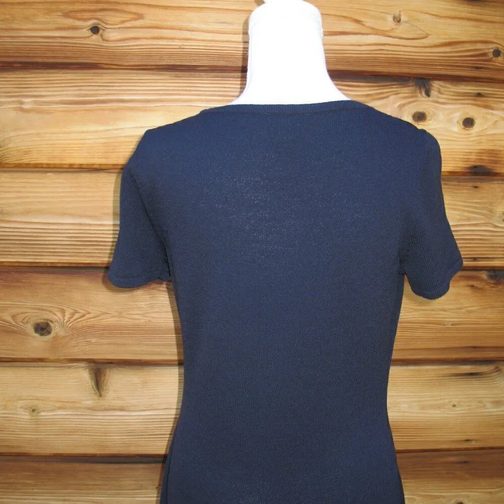 St. John Blue Santana Knit Dress Blue Size XS - Image 7
