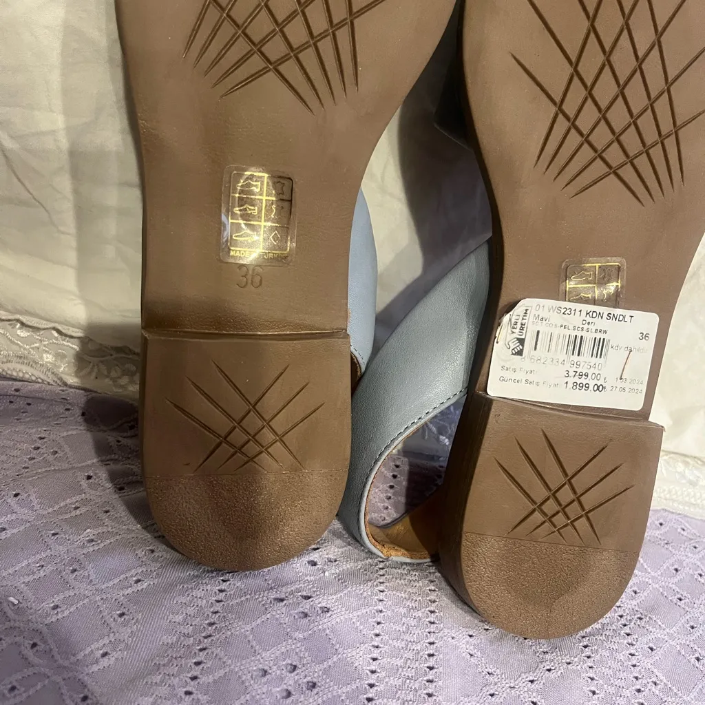 Bueno Women's Light Blue Slingback Flats - Image 7