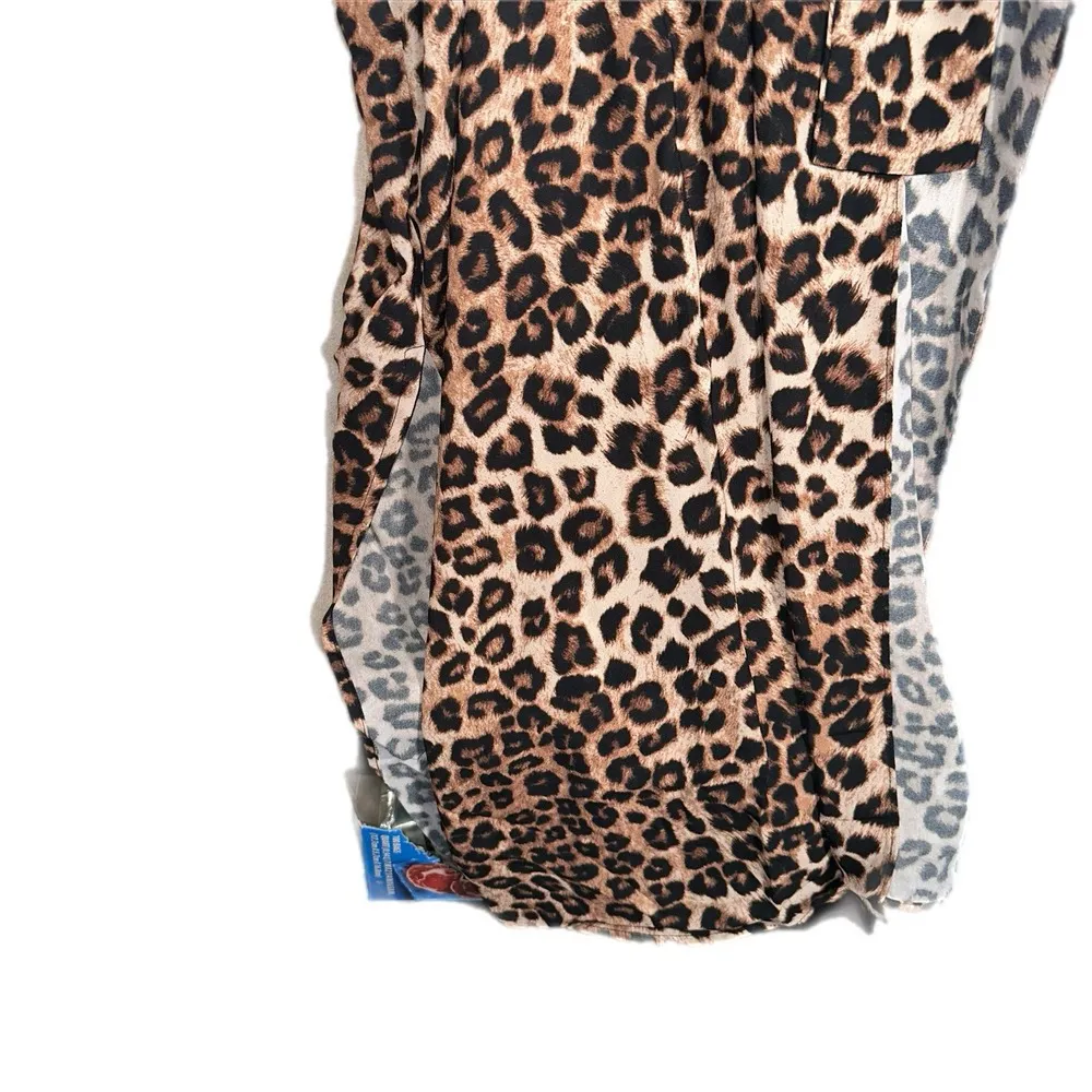 Good American Womens NEW Goddess Tie Waist Robe in Leopard Swim Spring MSRP $139 - Image 3