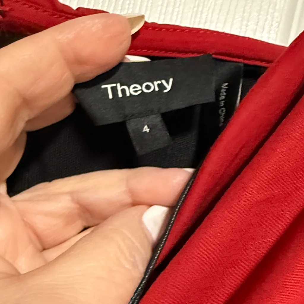 Theory Red Square Neck Blouse - Image 4