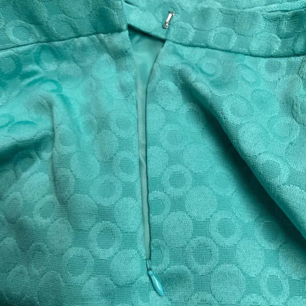 LE SUIT Seafoam Skirt Suit Set Size 22W Circle Pattern Elastic Waist SEE DESCRI - Image 11