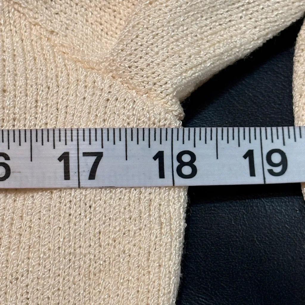 Vintage Chic Cream Cardigan with Gold Jewel Detailing made in USA size 4 - Image 8