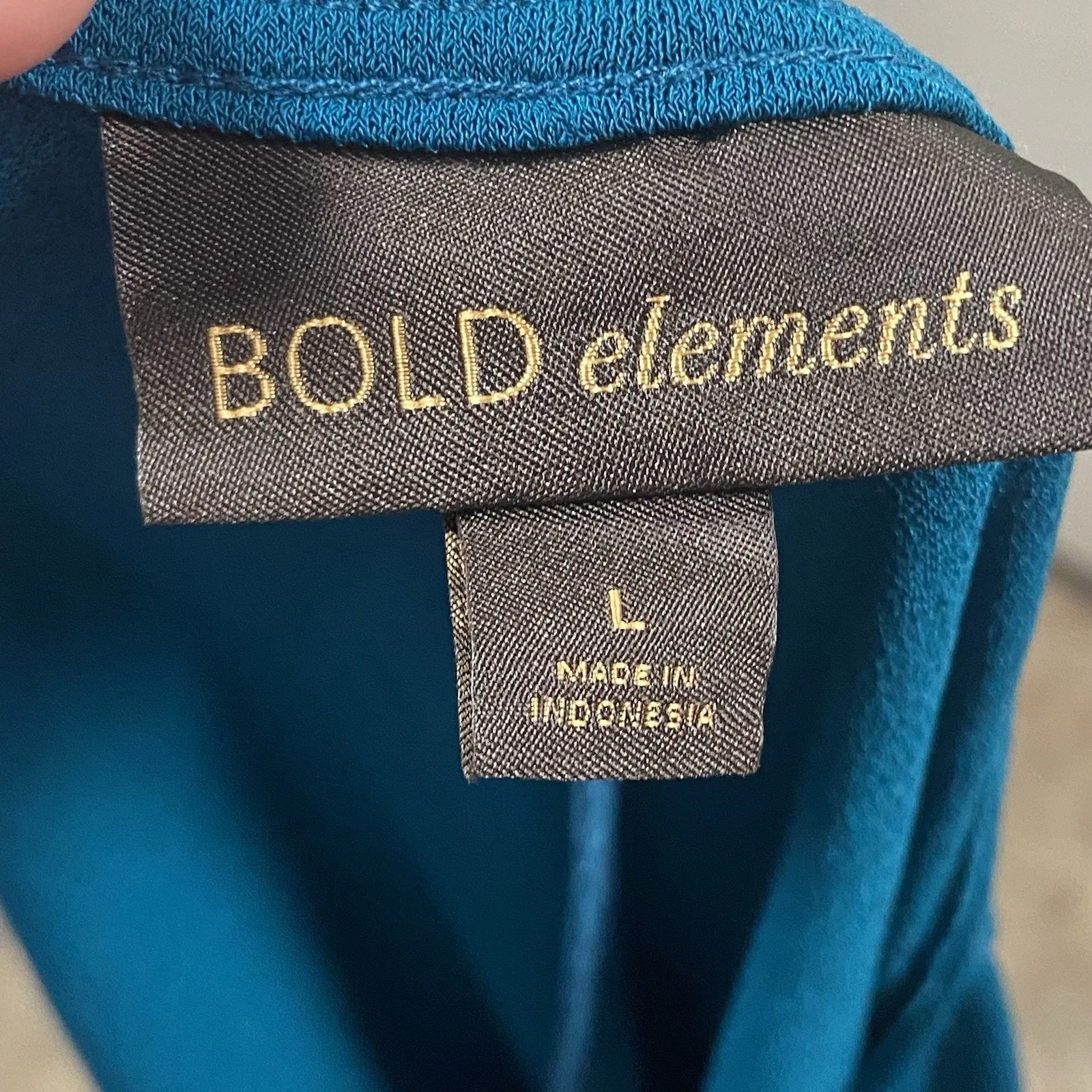 Bold Elements Blouse Women's Large Teal V-Neck Short Sleeve Crisscross Medieval - Image 3