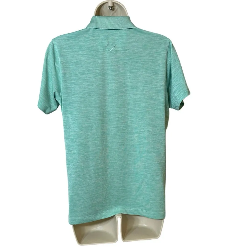 Turquoise Polo Shirt Womens M Soft Everyday Classic Collared Top - Image 2