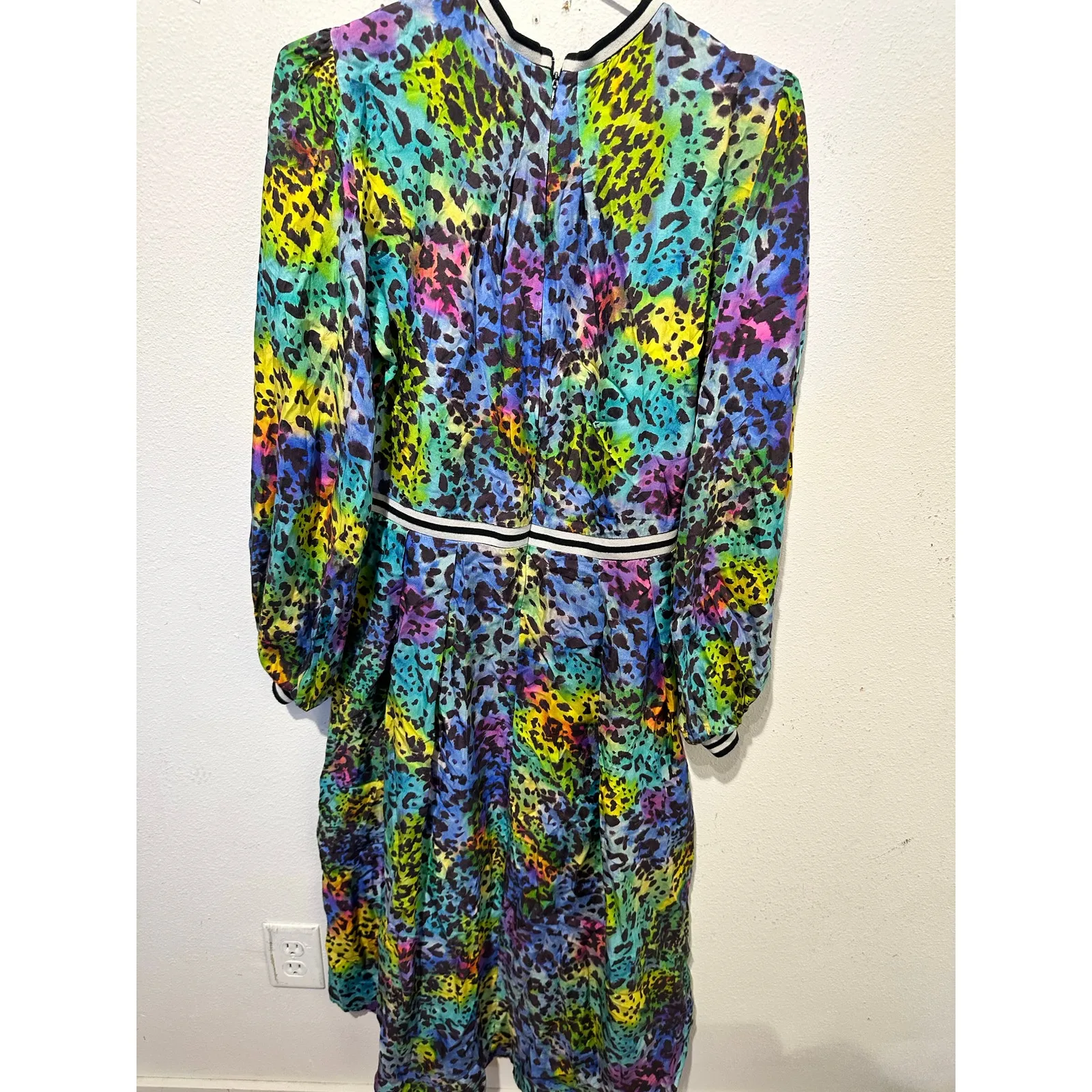 HUNTER BELL Multicolored Leopard Printed 100% Silk Leoparf Casper Dress size 10 - Image 3