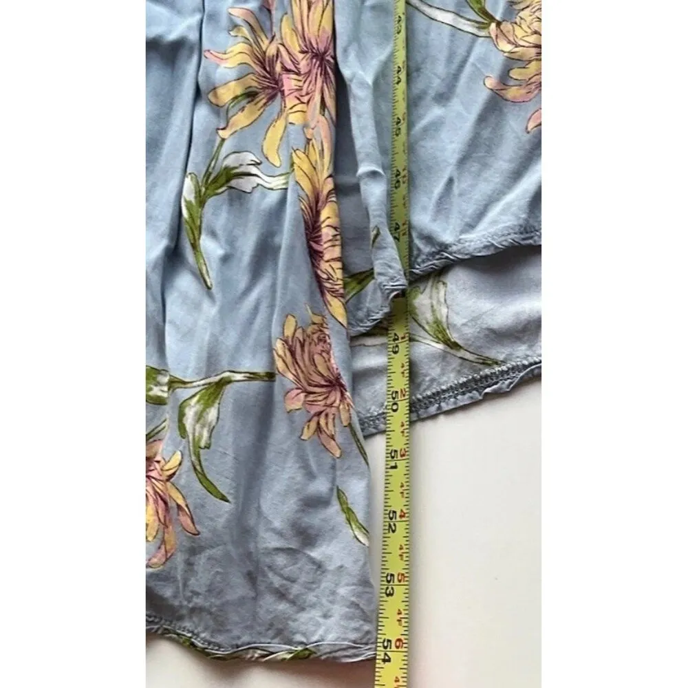 Jaase Maxi Dress Women's Medium Red Floral Button Front Smocked Waist Prairie - Image 3