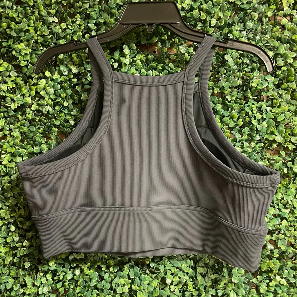 Zella Longlone Ribbed Sports Bra/Cropped Active Top - XXL - NWOT - Gray - Image 3