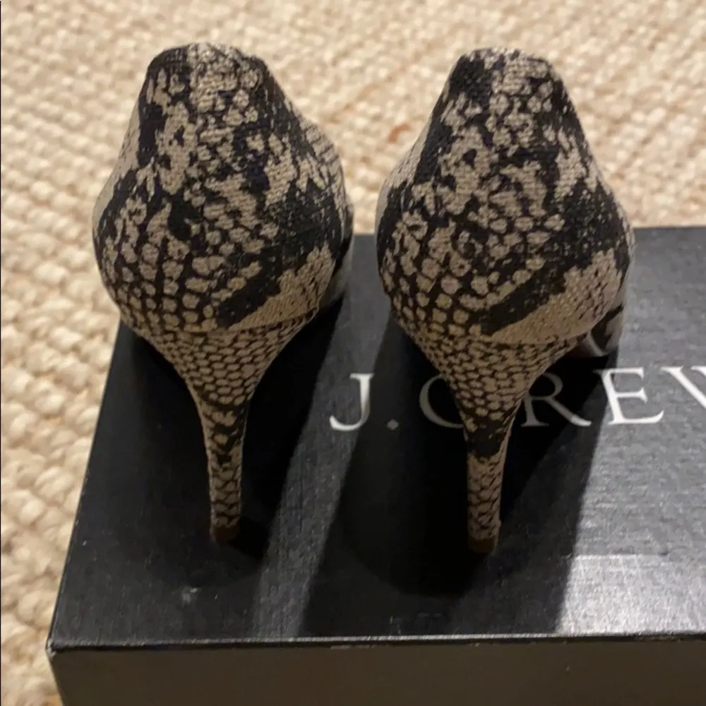 NIB NWT J Crew Mona snake printed animal print pumps fabric dress heels 7.5 M - Image 6