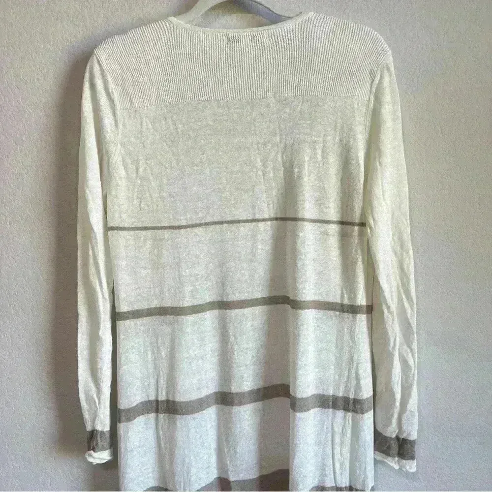 CAbi Women's Taupe Beige Bon Voyage Riviera Linen Blend Duster Sweater, Size M‎ - Image 6