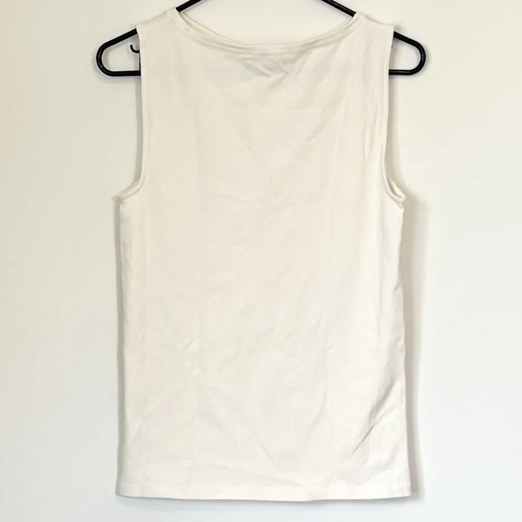 NWT Madewell Sleeveless Boatneck Side Slit Tank in Ivory - Size: Small - Image 6