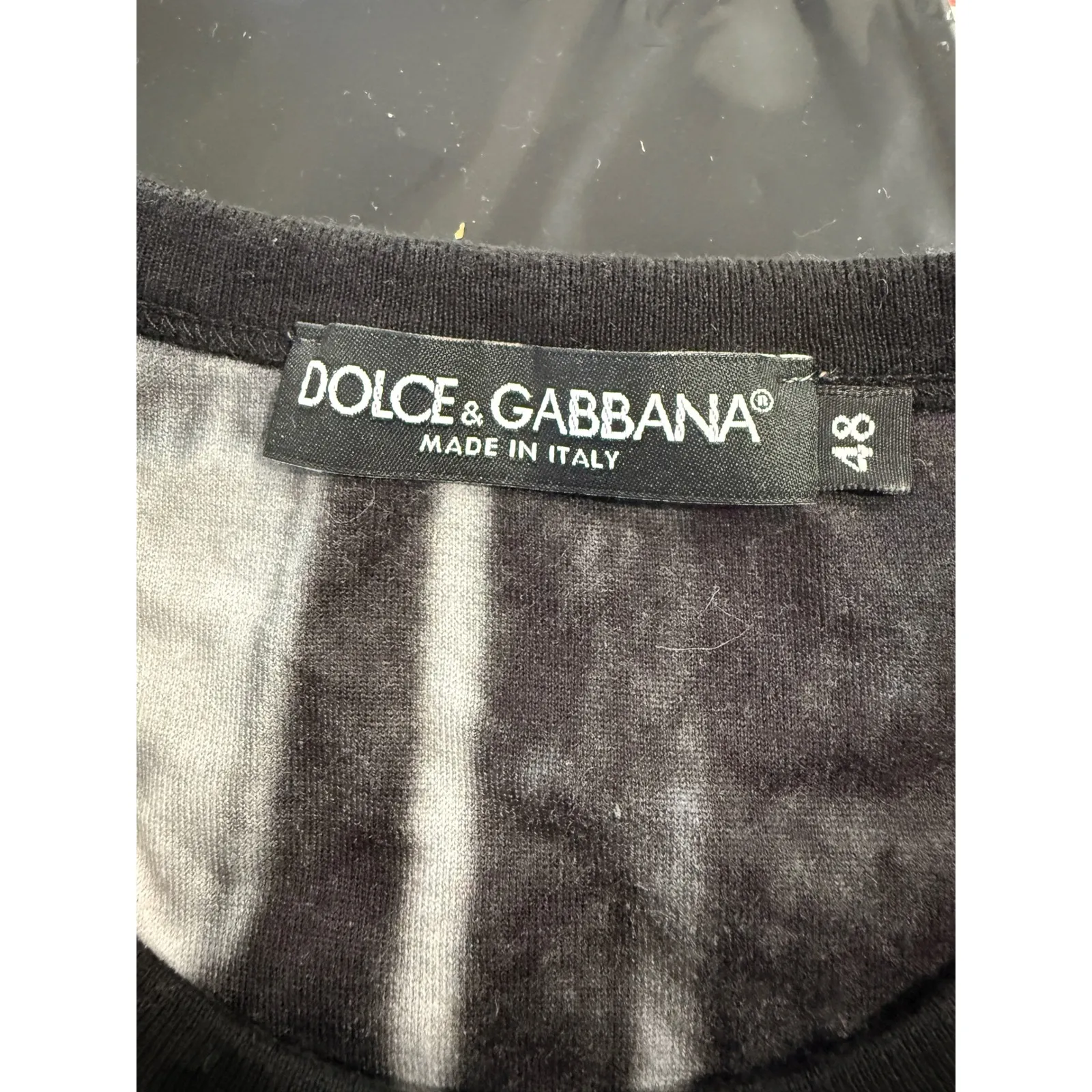 Dolce & Gabbana All Over Print Black White Photo Graphic T Shirt Men's Size 48 - Image 6