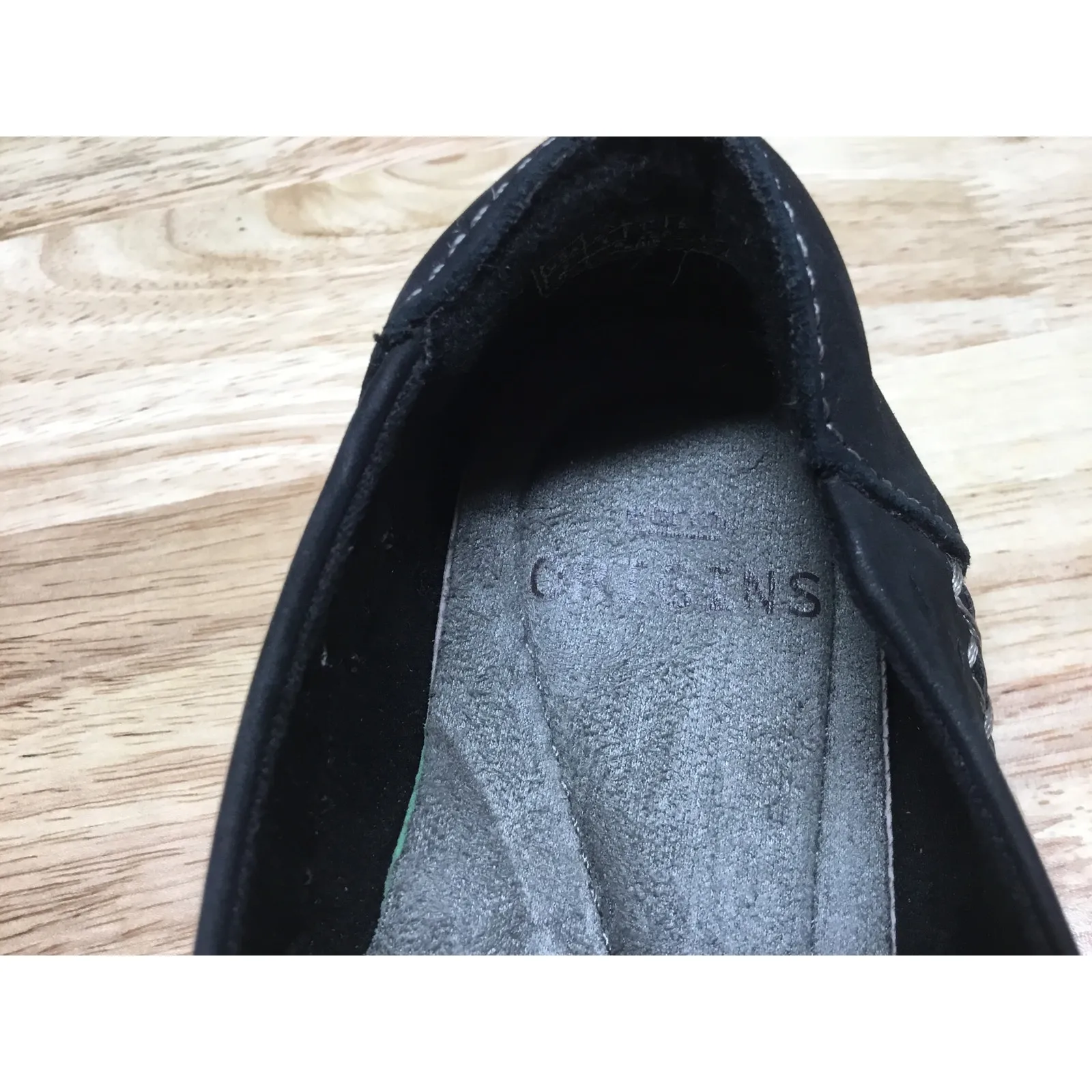 Earth Origins Lorelei Flats Women's 6 Black Leather Slip-On Comfort Loafers - Image 7