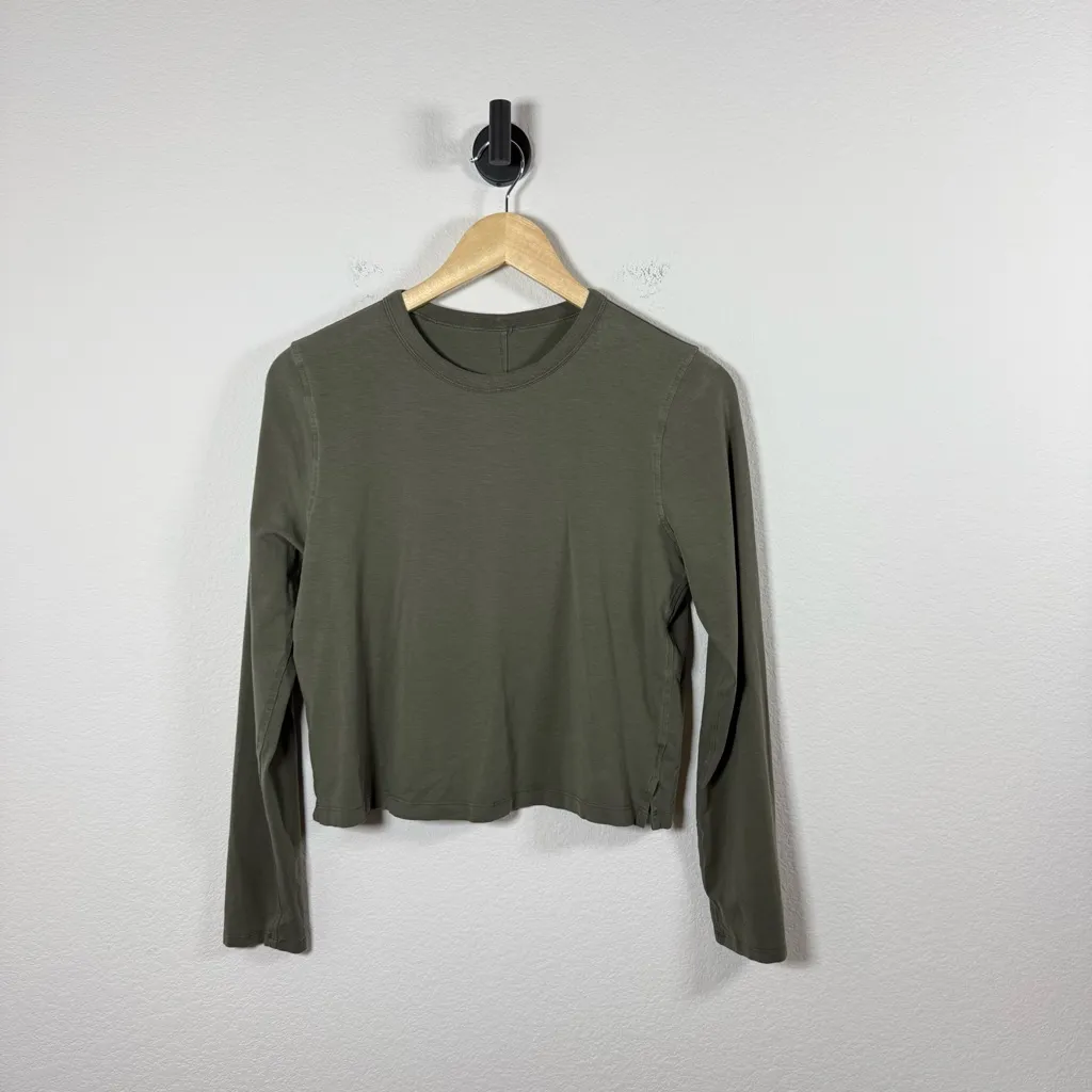 Lululemon Classic-Fit Cotton-Blend Long Sleeve Shirt Carob Brown Size S - Image 8