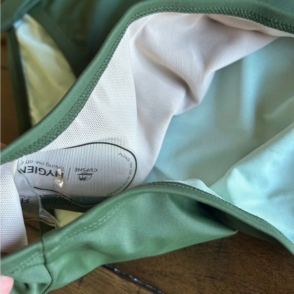 CUPSHE Army Green Bikini High Waisted Wrapped Front Knotted Bottom Size 3X NEW - Image 10