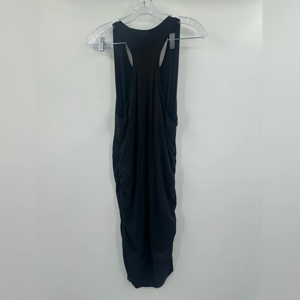 Aritzia Babaton Women's Black Contour Ruched Racer Back Mini Dress Size XL - Image 3
