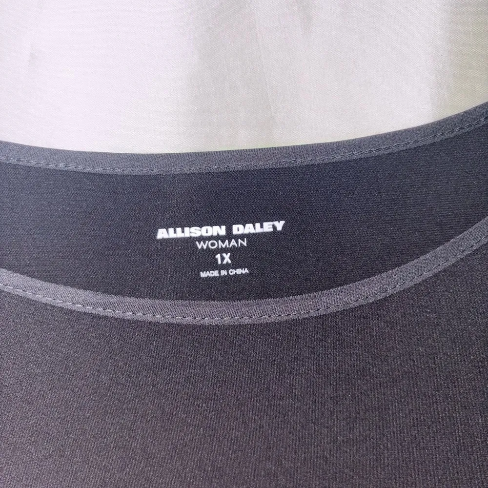 NWT Allison Daley Black Size 1X Elegant Women's Tunic - Image 4