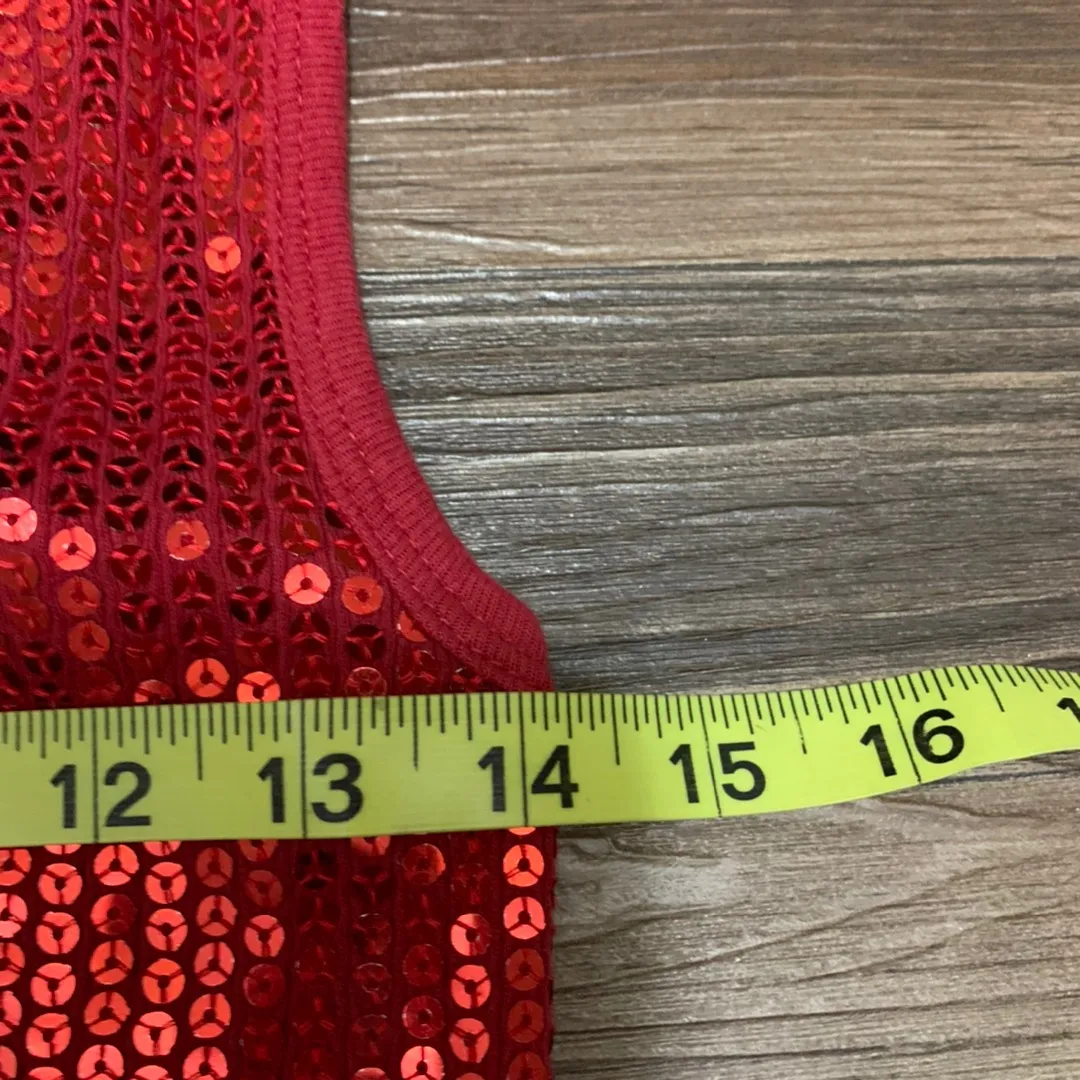 Red Sequin Small Tank Top - Image 12