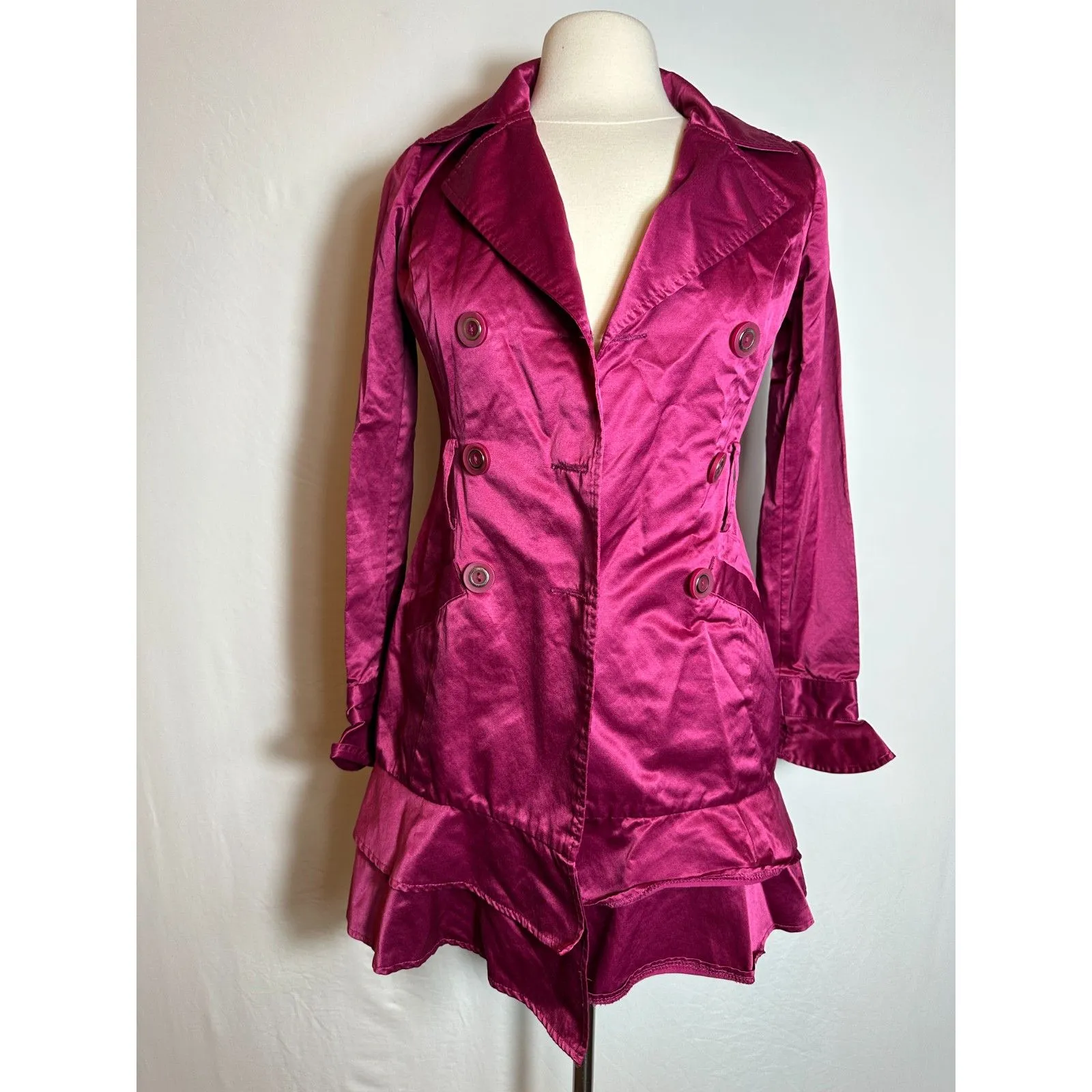 Rampage Vintage Hot Pink Double Breasted Jacket Size Small - Image 3
