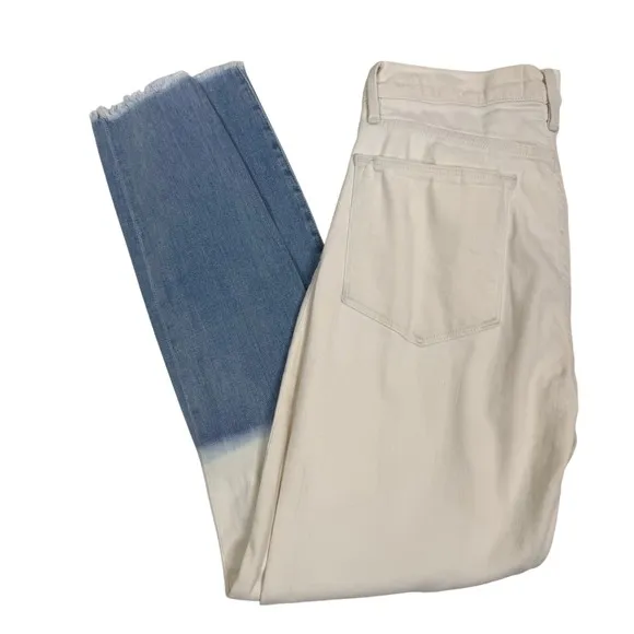 FRAME DENIM Le‎ High Skinny Dip Dyed Frayed Cut Off Jeans Waters Size 26 - Image 2