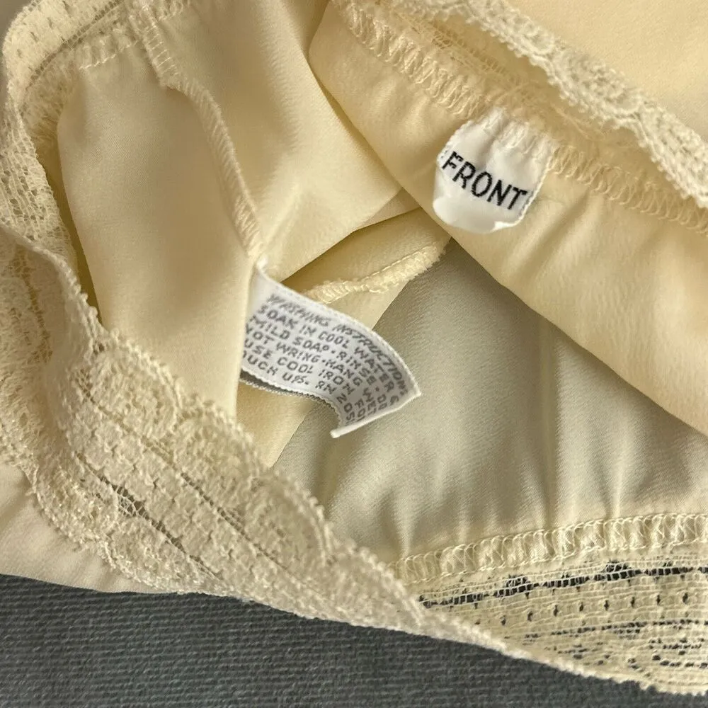 Vintage Alice Maloof Half Slip Size P Small Silky Taffeta Stretch Elastic Lace - Image 6