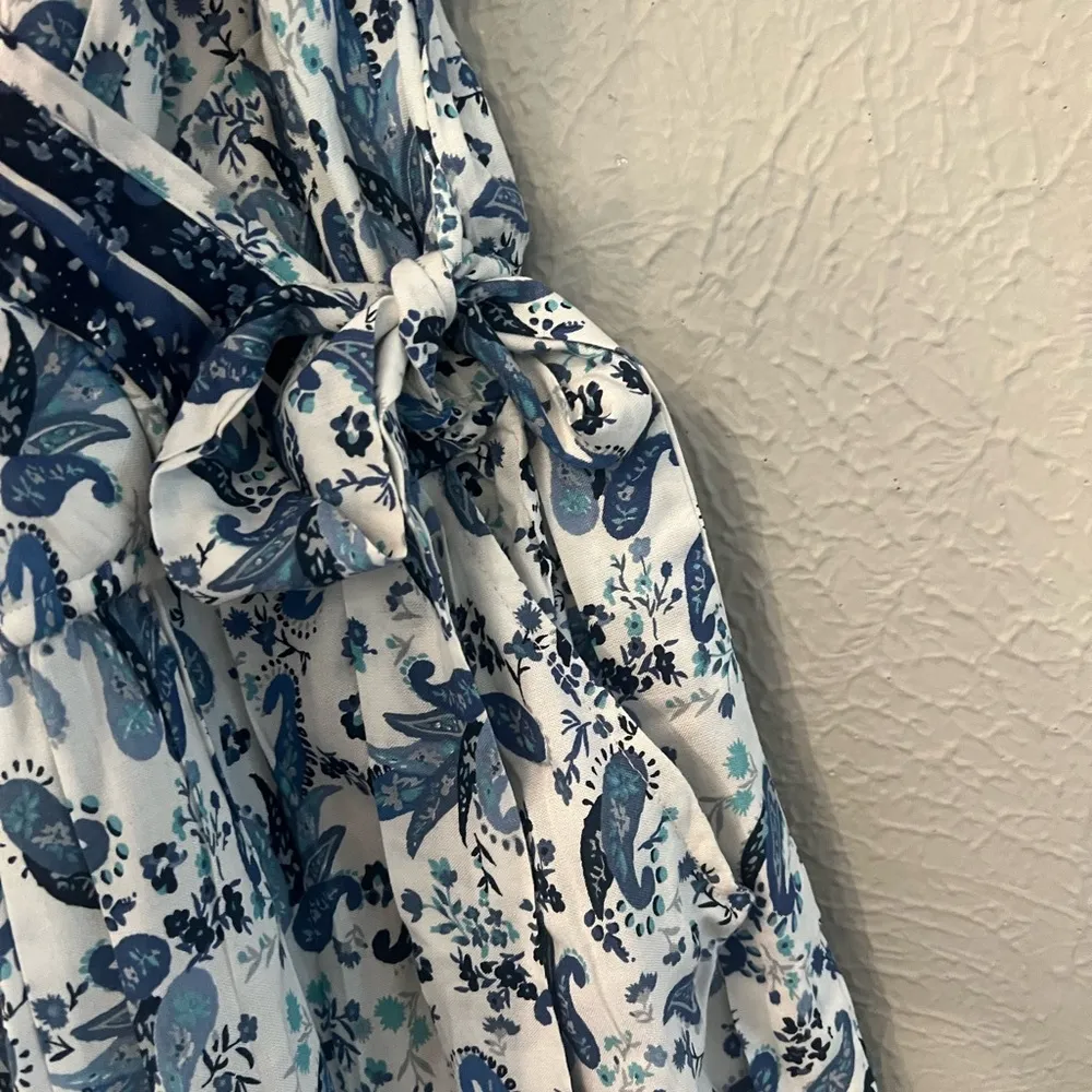 Japan White and Blue floral bohemian jumpsuit - Image 9