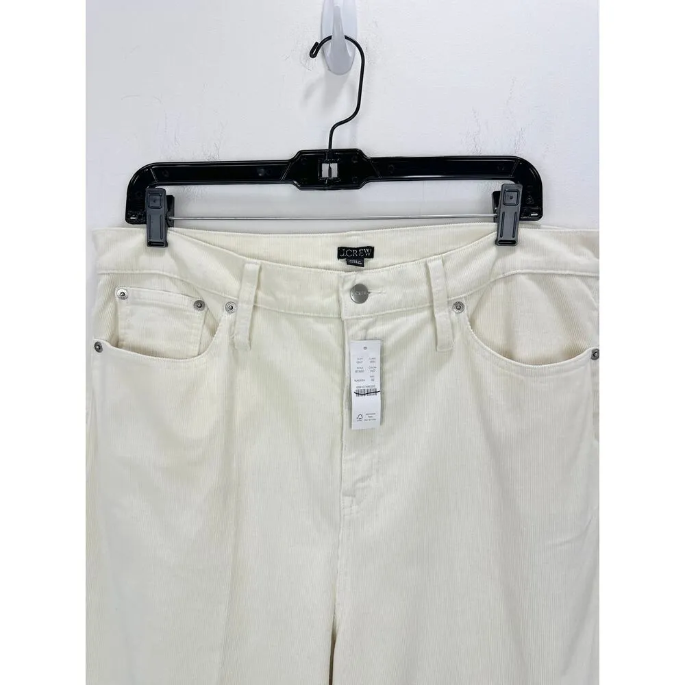 J.Crew Wide Leg Corduroy Trouser High Rise Stretch Boho Classic Ivory US 32 NWT - Image 7