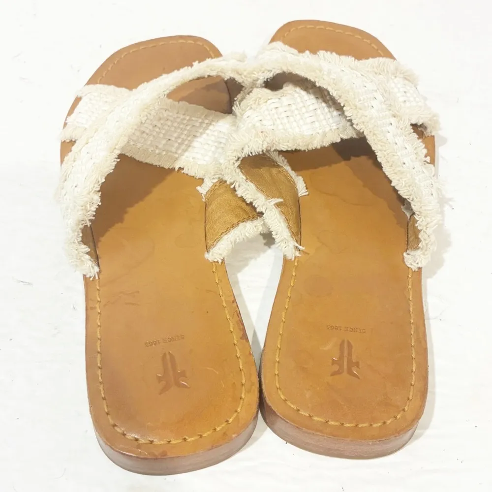 Frye Hayley Frayed Slides Sandals Womens Size 7 - Image 4