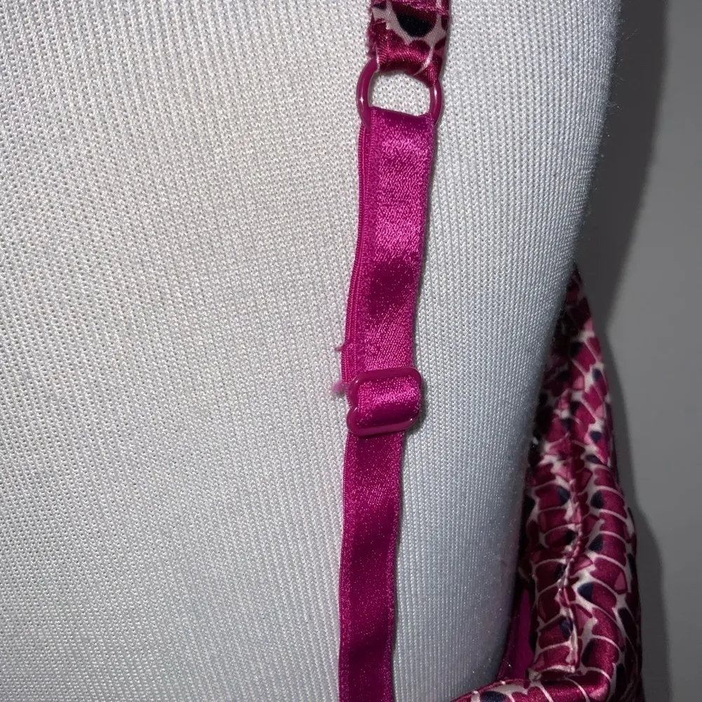 New York & Co Vibrant Purple Print Satin Adjustable Strap Tank Top S - Image 7