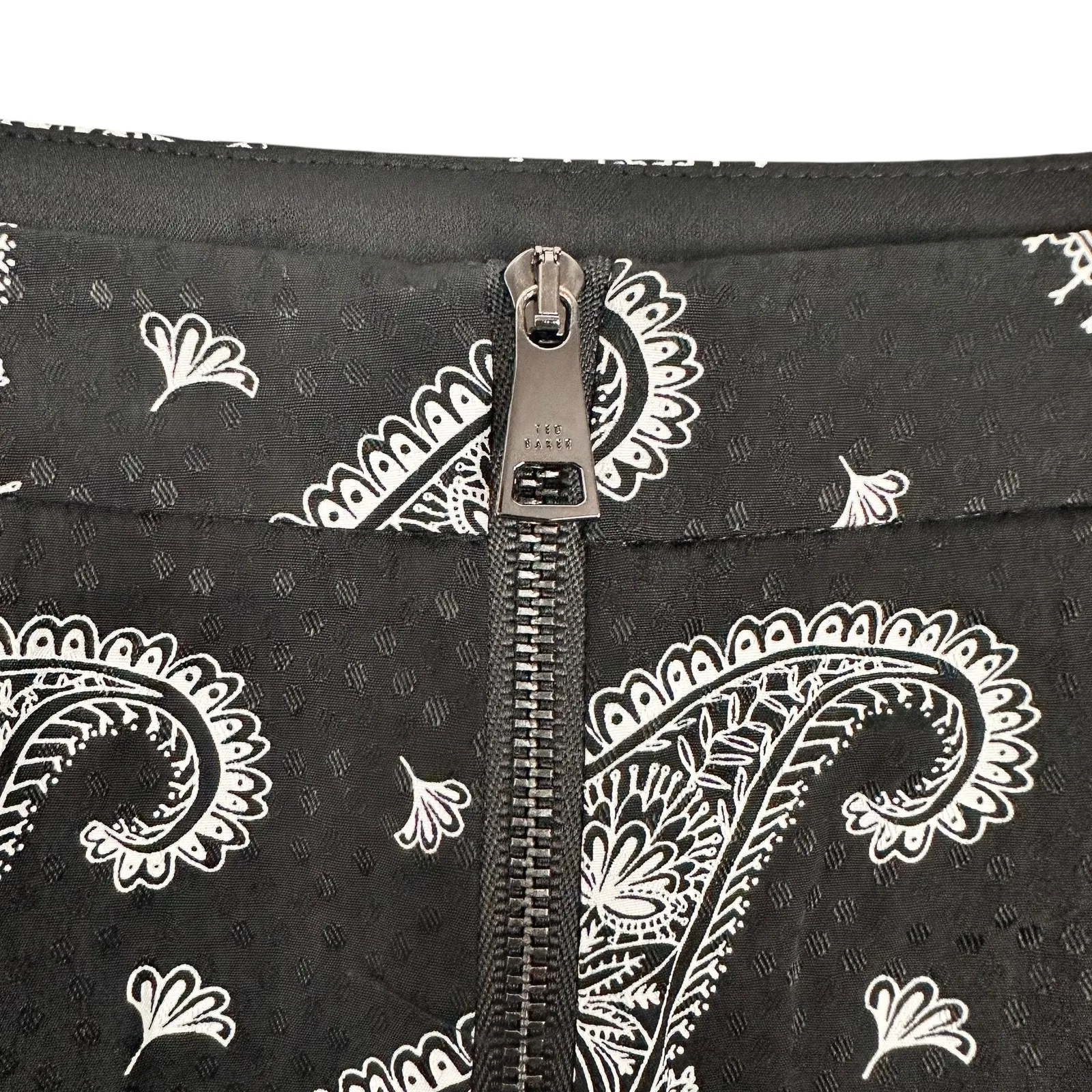 Ted Baker Lanee Printed Tiered Frill Mini Paisley Black Skirt Size XS 0-2 NWT - Image 5