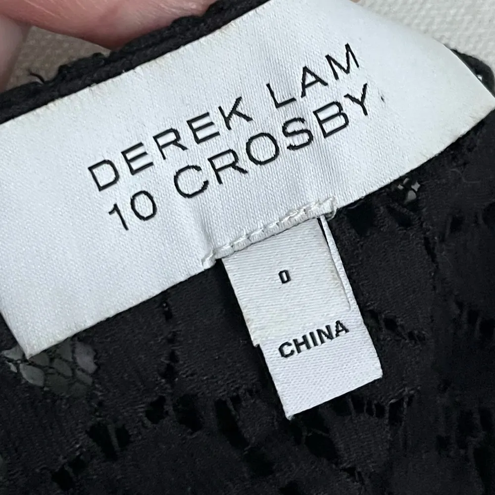 Derek Lam 10 Crosby • Black Lace Button-Up Top - Image 3