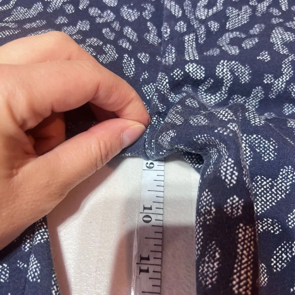Banana Republic Women's Animal Print Flat Front Ryan Trouser Pant Navy Blue Sz 4 - Image 9