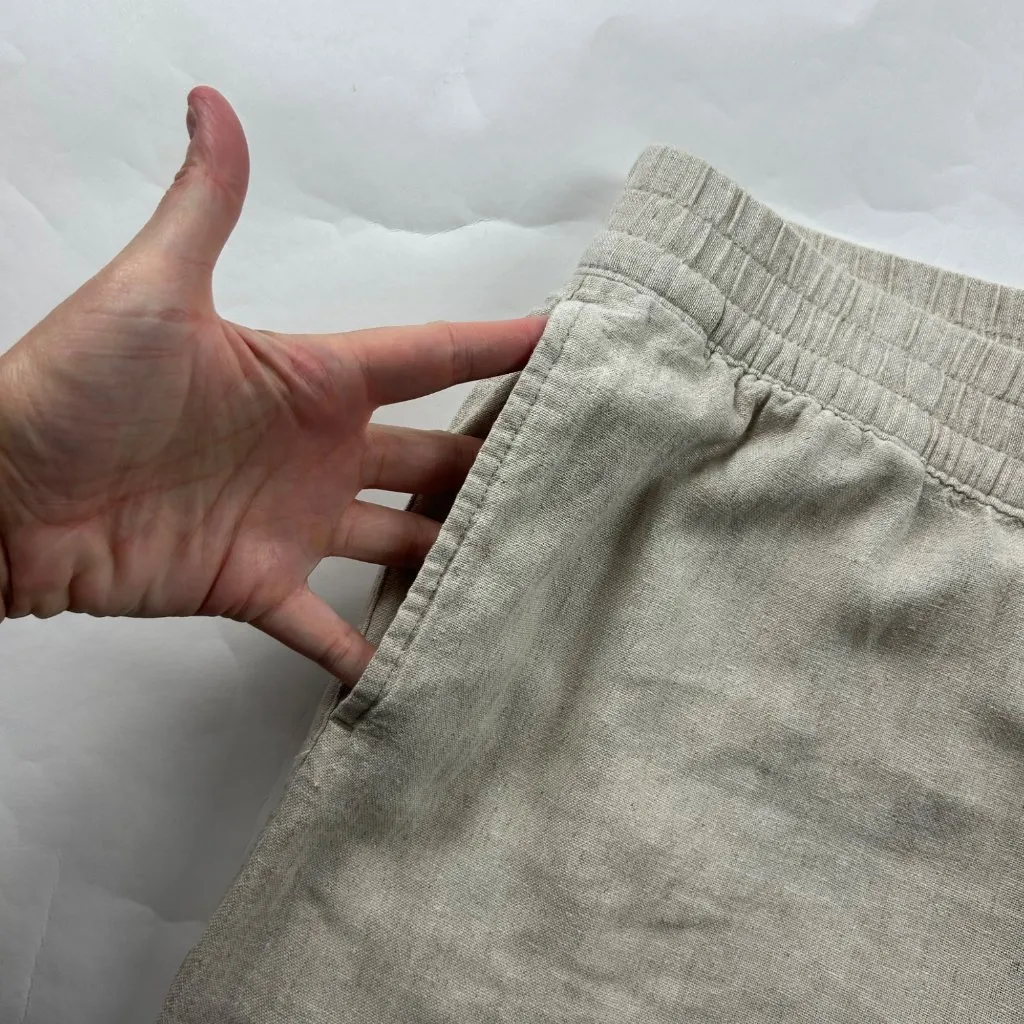 Old Navy Flax Linen Blend High Rise Straight Leg Lounge Pant L - Image 3