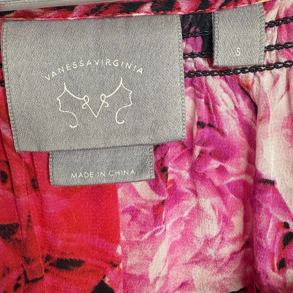 Anthropologie Silk Vanessa Virginia Spring Captured Rose Floral Top W1908 Sz S - Image 7