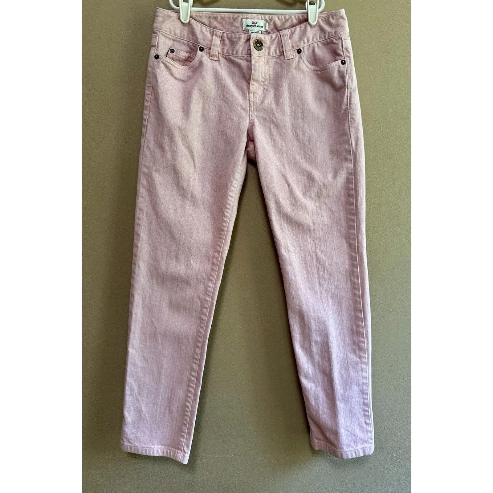 Vineyard Vines Women’s Skinny 5 Pocket Denim Jeans‎ Light Pink Size 4 EUC - Image 2