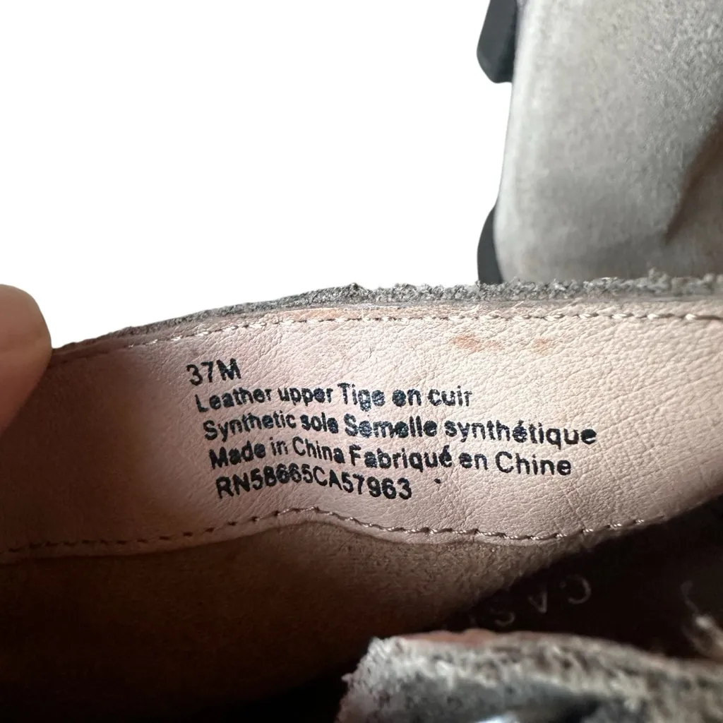 Caslon Taupe Suede Leather Ankle Booties 37M (US 6.5-7) Chunky Block Heel Zip Up - Image 6