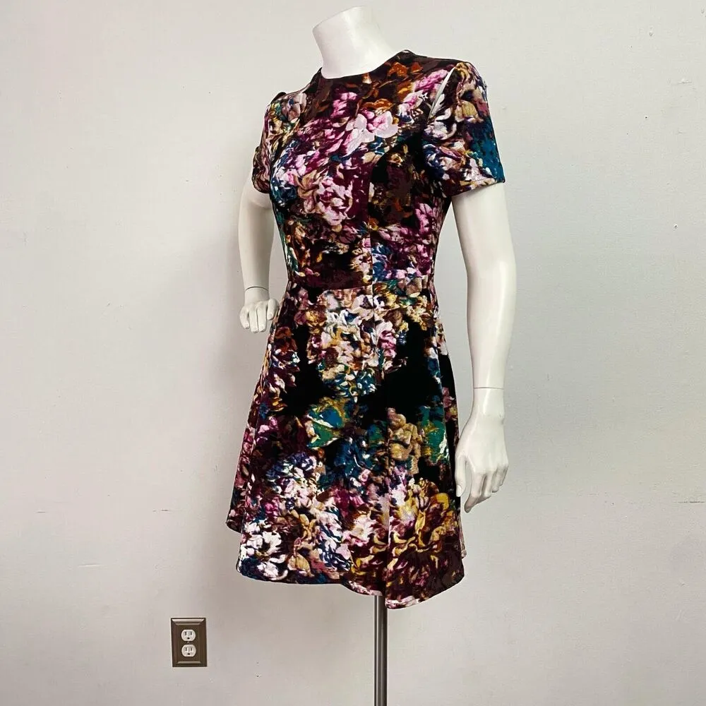 Who What Wear Edgy Shoulder Cut Out Watercolor Floral Mini Dress Women's Size S - Image 4