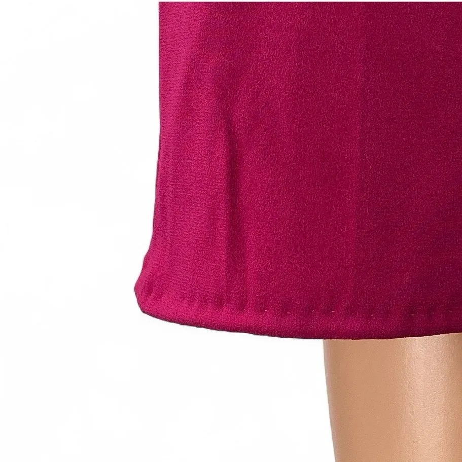 Aritzia Babaton Pink High Rise Raw Hem Straight Leg Capri Culottes Pants Size 2 - Image 4