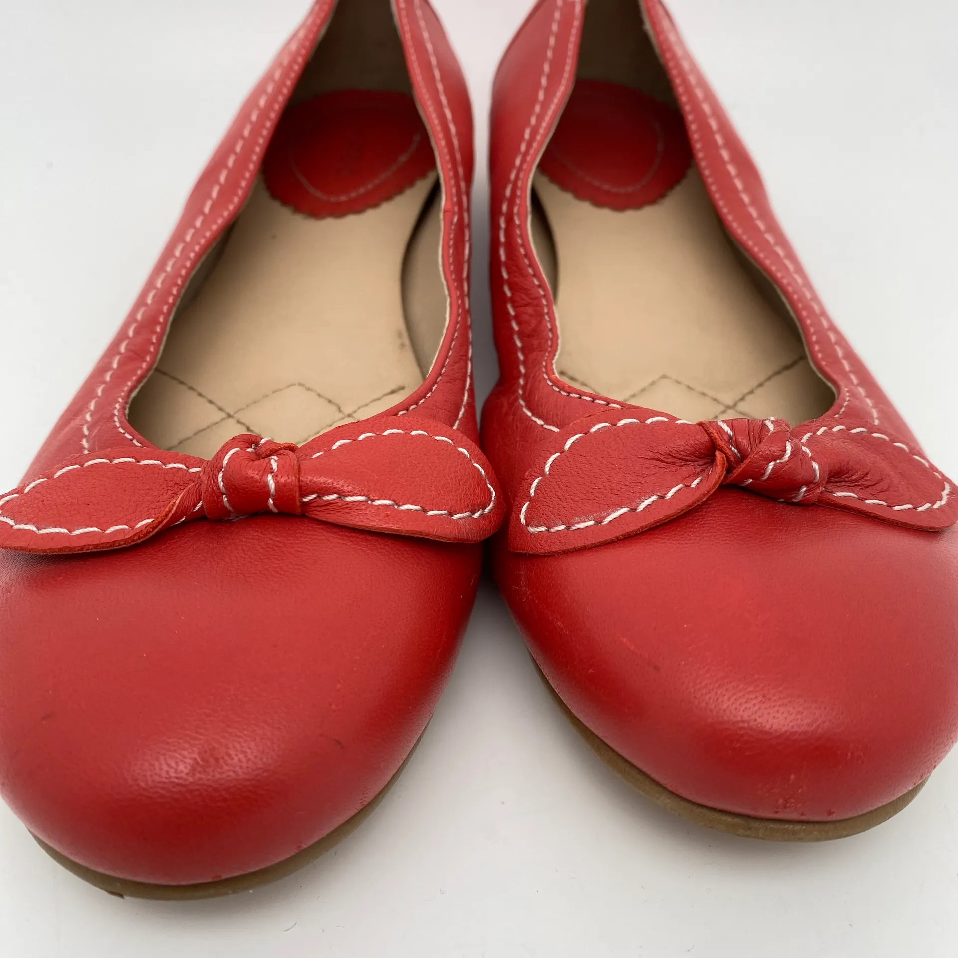 Lands'End  Size 7 Leather Ballet Shoe Orange - Image 6