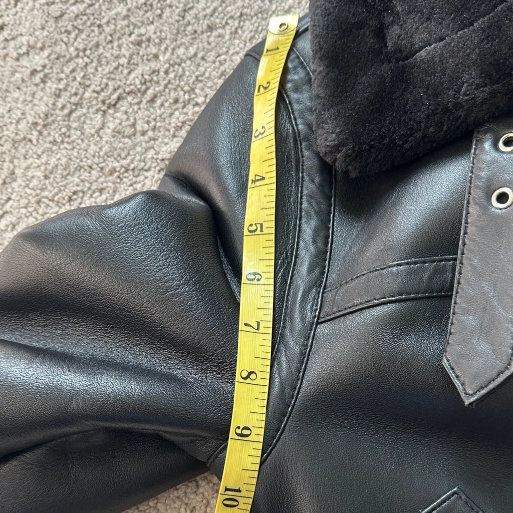 Walter Baker Black Leather Jacket with Silver Zippers - Image 10