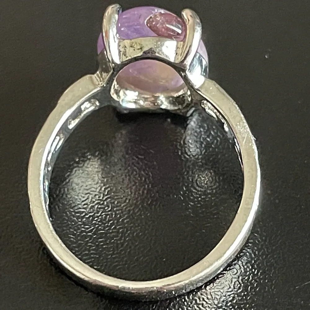 Natural purple amethyst S925 silver ring size 7.5 - Image 5