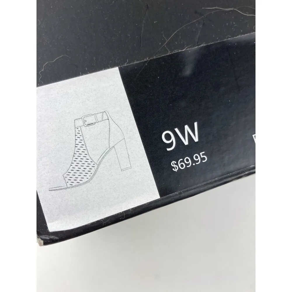 *New Lane Bryant Palamino Tan Peep Toe Booties Womens 9W Laser Cut Ankle Strap - Image 12