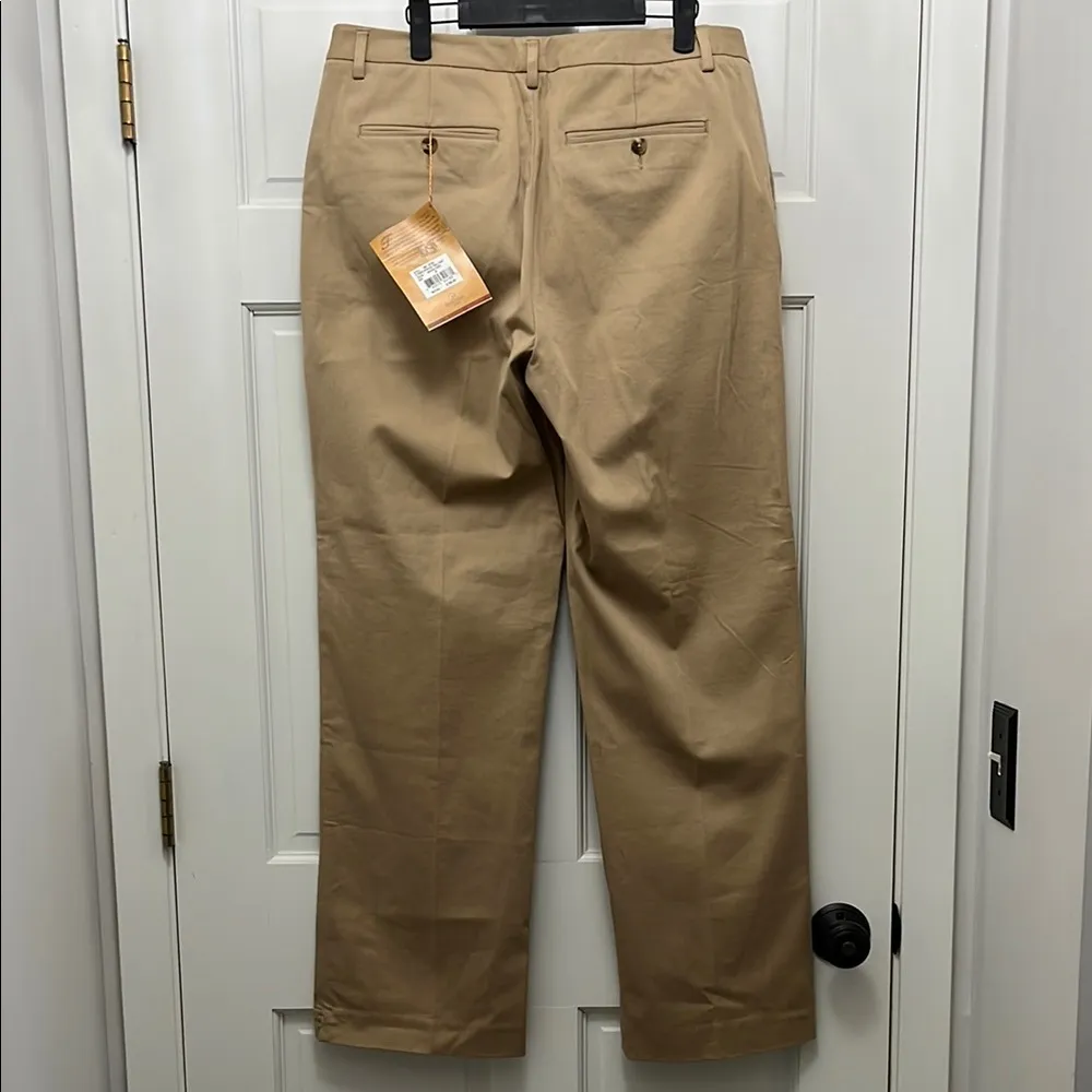 NWT Three Forks Cotton Blend Straight Leg Stretch Twill Khaki Trousers - Image 7
