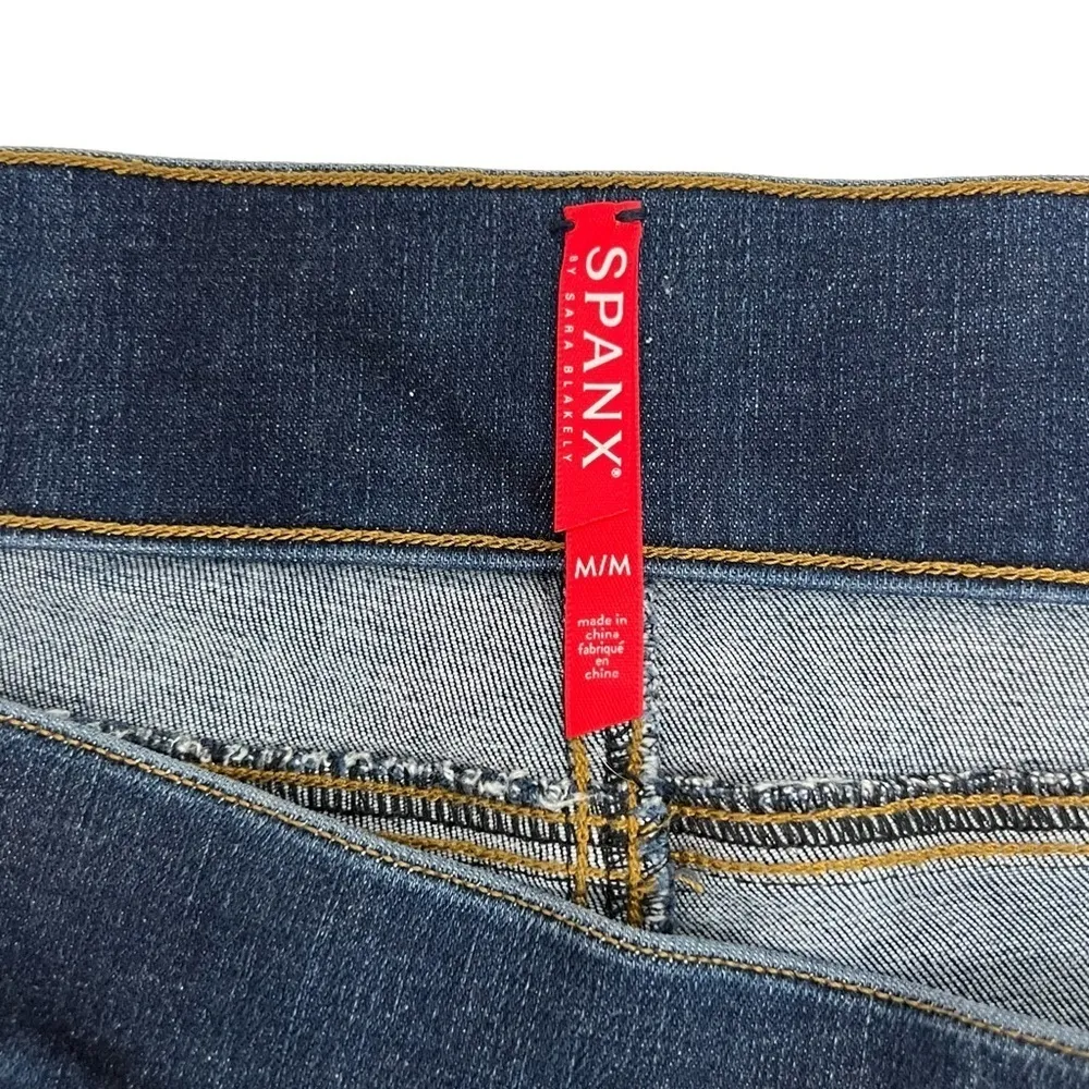 Spanx Distressed Ankle Skinny Jeans High Waisted Pull On Stretch Size M - Image 7