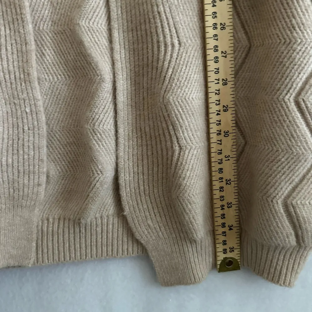 Pinch Women’s Cardigan Open Long Line Zigzag Cream Balloon Sleeve Size S/M - Image 5