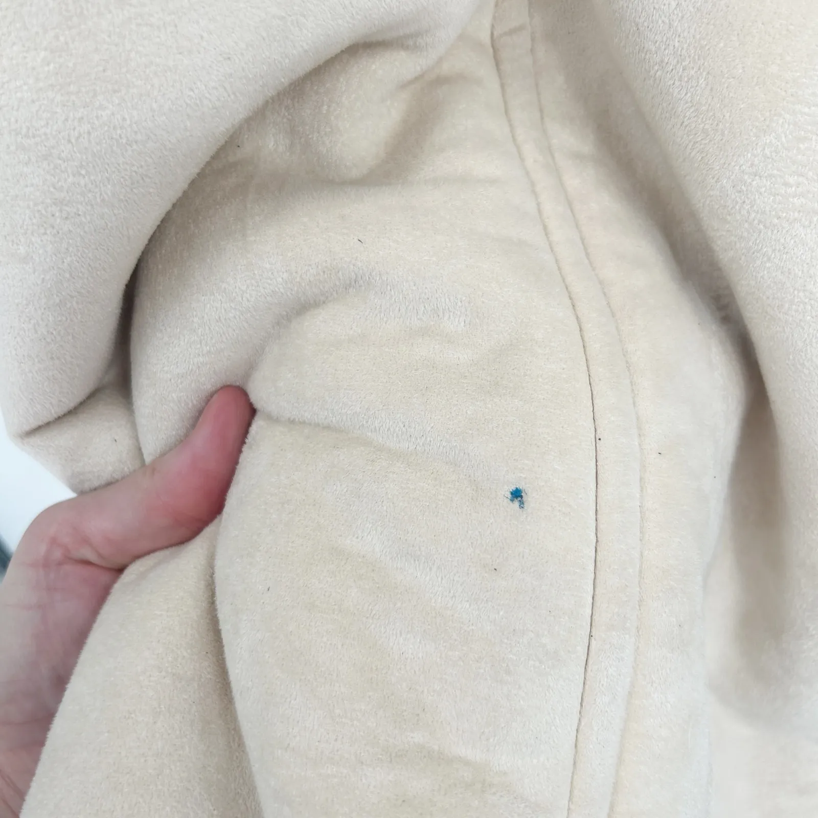 Bebe Womens Vintage Y2K Faux Suede Sherpa Lined Penny Lane Jacket Coat Beige - Image 5