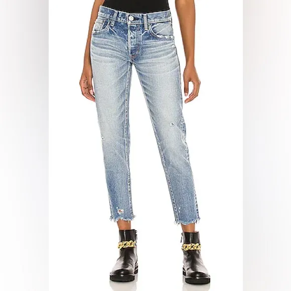 Moussy Vintage Keller Tapered Jeans Blue Size 23 - Image 6