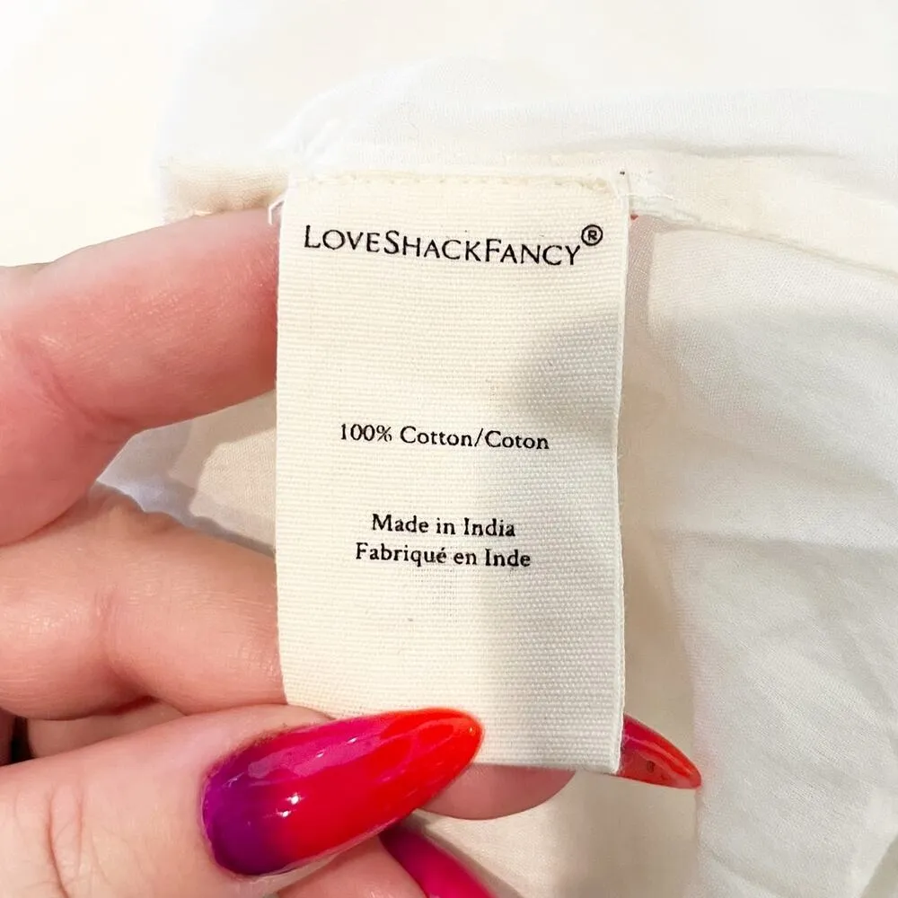 LoveShackFancy Apollo Lace Short Puff Sleeve Cotton Mini Dress White 2 - Image 5