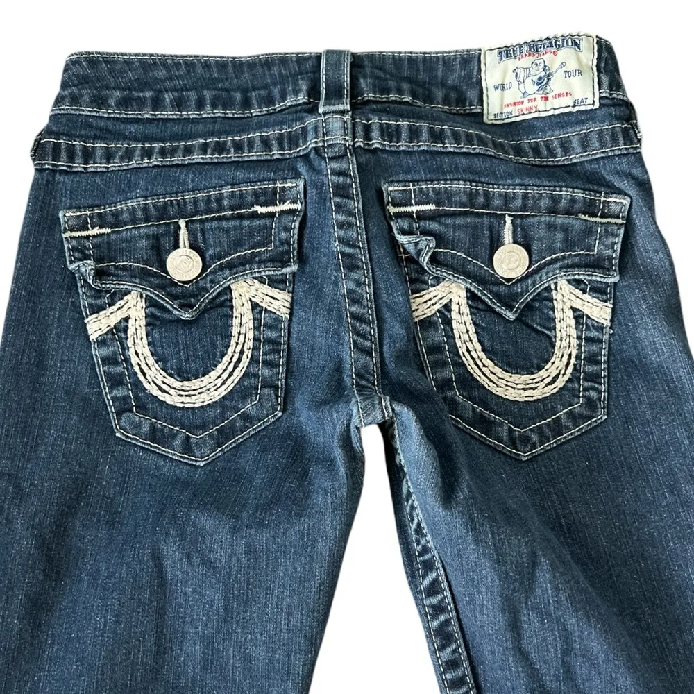 True Religion Vintage ‘90s y2K Skinny Fit Flap Pocket Low Rise Jeans | 26 - Image 3